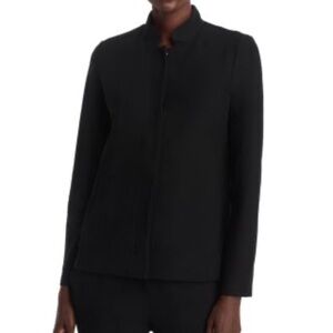 Eileen Fisher Zip Up Classic Black Long Sleeve Chic Streetwear Lightweight Small